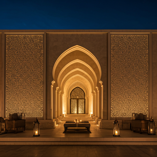 Luxurious Arabic setting at night